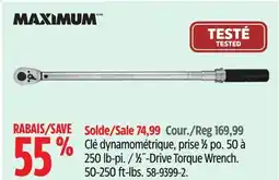 Canadian Tire MAXIMUM 1⁄2˝-Drive Torque Wrench. 50-250 ft-lbs offer