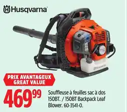 Canadian Tire Husqvarna 150BT Backpack Leaf Blower offer