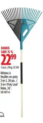 Canadian Tire Yardworks 3-in-1 Poly Leaf Rake, 24 offer