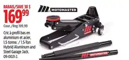 Canadian Tire MotoMaster 1.5-Ton Hybrid Aluminum and Steel Garage Jack offer