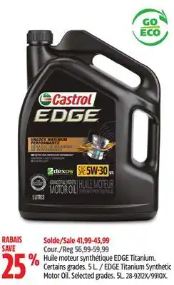 Canadian Tire Castrol EDGE Titanium Synthetic Motor Oil offer