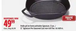 Canadian Tire PADERNO 12˝ Signature Pre-Seasoned Cast-Iron Grill Pan offer