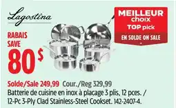 Canadian Tire Lagostina 12-Pc 3-Ply Clad Stainless-Steel Cookset offer