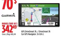 Canadian Tire Garmin DriveSmart 76 Car GPS Navigator offer