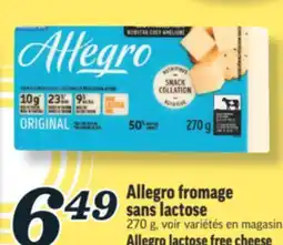 Marché Richelieu ALLEGRO FROMAGE SANS LACTOSE |ALLEGRO LACTOSE FREE CHEESE offer
