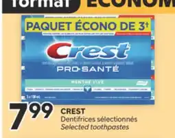 Brunet CREST Dentifrices sélectionnés offer