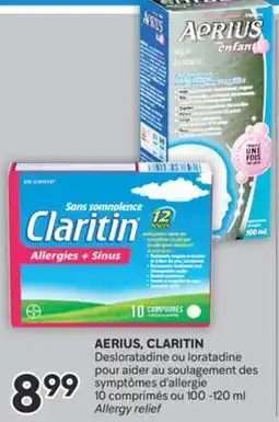 Brunet AERIUS, CLARITIN Desloratadine ou loratadine pour aider au soulagement des symptômes d'allergie offer