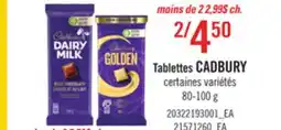 Provigo TABLETTES CADBURY, 80-100 g offer