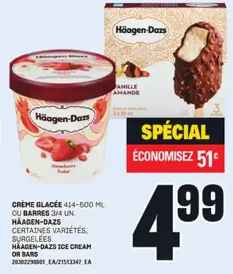 Provigo CRÈME GLACÉE 414-500 ML OU BARRES HÄAGEN-DAZS offer