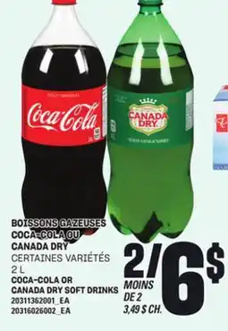 Provigo BOISSONS GAZEUSES COCA-COLA OU CANADA DRY, 2 L offer