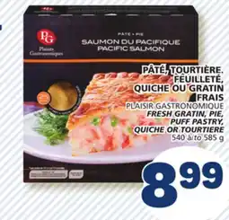 Marché Bonichoix PLAISIR GASTRONOMIQUE FRESH GRATIN, PIE, PUFF PASTRY, QUICHE OR TOURTIERE offer