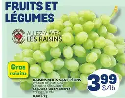 Marché Bonichoix SEEDLESS GREEN GRAPES offer