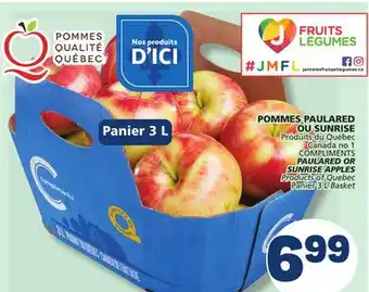 Marché Bonichoix COMPLIMENTS PAULARED OR SUNRISE APPLES offer