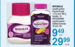 Uniprix RESTORALAX Laxatif/Laxative, Poudre/Powder, RESTORAFIBRE Laxatif/Laxative, Gélifiés/Gummies offer