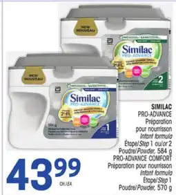 Uniprix SIMILAC PRO-ADVANCE Préparation pour nourrisson Infant formula Étape/Step 1 ou/or 2 Poudre/Powder/PRO-ADVANCE COMFORT Prépara offer