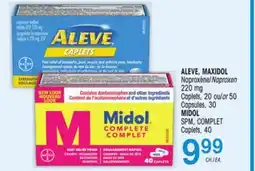 Uniprix ALEVE, MAXIDOL Naproxène/Naproxen 220 mg Caplets, Capsules, MIDOL SPM, COMPLET Caplets offer