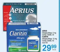 Uniprix AERIUS Allergies/Allergy, Compr./Tablets, CLARITIN Allergies/Allergy, Compr./Tablets offer