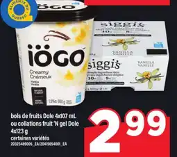 Maxi BOLS DE FRUITS DOLE 4X107 ML OU COLLATIONS FRUIT'N GEL DOLE 4X123 G offer