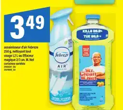 Maxi ASSAINISSEUR D'AIR FEBREZE 250 G, NETTOYANT TOUT USAGE 1, 2 L OU EFFACEUR MAGIQUE 2/3 UN offer