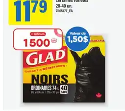 Maxi SACS A ORDURES GLAD, 20-40 un offer