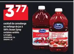 Maxi COCKTAIL DE CANNEBERGE OU MÉLANGE DE JUS À 100% OCEAN SPRAY offer