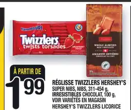 Marche Ami RÉGLISSE TWIZZLERS HERSHEY'S | HERSHEY'S TWIZZLERS LICORICE offer