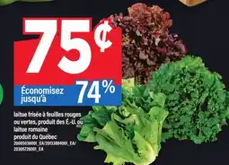 Maxi LAITUE FRISÉE À FEUILLES ROUGES OU VERTES, PRODUIT DES É.-U. OU LAITUE ROMAINE offer