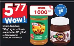 Maxi BEURRE D'ARACHIDE 750 G/1 KG OU TARTINADE AUX NOISETTES 725 G KRAFT offer