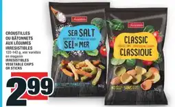Super C CROUSTILLES OU BÂTONNETS AUX LÉGUMES IRRESISTIBLES | IRRESISTIBLES VEGETABLE CHIPS OR STICKS offer