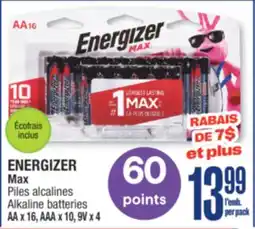 Jean Coutu ENERGIZER Max Alkaline batteries offer
