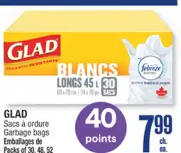Jean Coutu GLAD Garbage bags offer