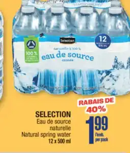 Jean Coutu SELECTION Natural spring water offer