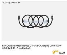 Shopper+ Fast Charging Magnetic USB C to USB C Charging Cable 100W 5A/20V 3.3ft - PrimeCables offer