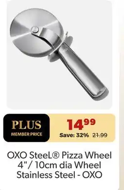 Shopper+ OXO SteeL Pizza Wheel 4/ 10cm dia Wheel Stainless Steel - OXO offer