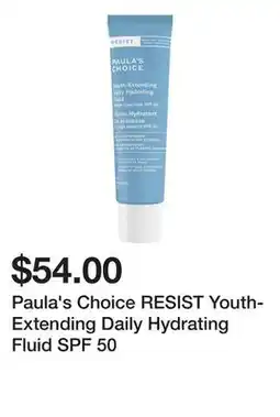 Sephora Paula's Choice RESIST Youth-Extending Daily Hydrating Fluid SPF 50 offer