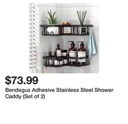 Wayfair Bendeguz Adhesive Stainless Steel Shower Caddy (Set of 2) offer
