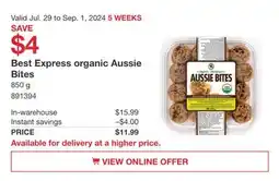 Costco Best Express organic Aussie Bites offer