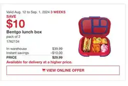 Costco Bentgo lunch box offer