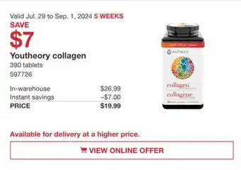 Costco Youtheory collagen offer