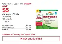 Costco Jamieson Biotin offer