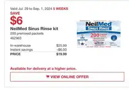 Costco NeilMed Sinus Rinse Kit offer
