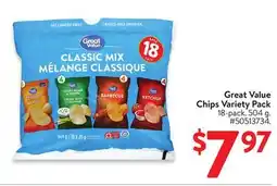 Walmart Great Value Chips Variety Pack offer