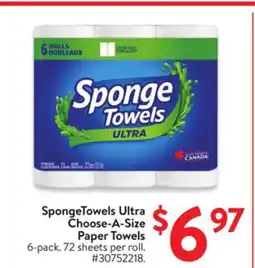 Walmart SpongeTowels Ultra , Choose-A-Size Paper Towels offer