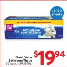 Walmart Great Value Bathroom Tissue offer