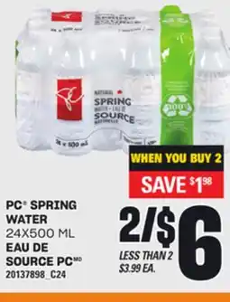 Independent Grocer PC SPRING WATER, 24X500 ML offer