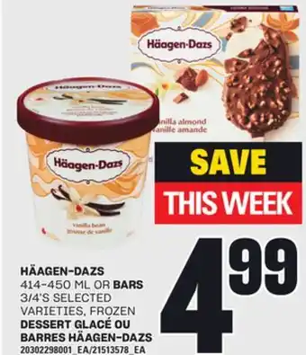 Independent Grocer HÄAGEN-DAZS, 414-450 ML OR BARS 3/4'S offer