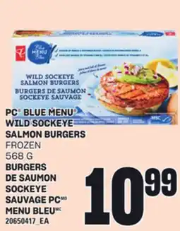 Independent Grocer PC BLUE MENU WILD SOCKEYE SALMON BURGERS, 568 G offer