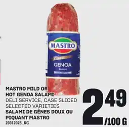 Independent Grocer MASTRO MILD OR HOT GENOA SALAMI offer