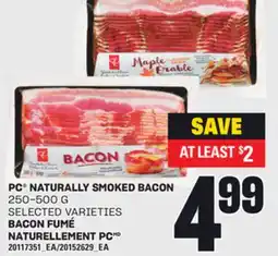 Independent Grocer PC NATURALLY SMOKED BACON 250-500 G offer