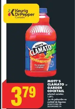 No Frills MOTT'S CLAMATO or GARDEN COCKTAIL, 1.89 L offer